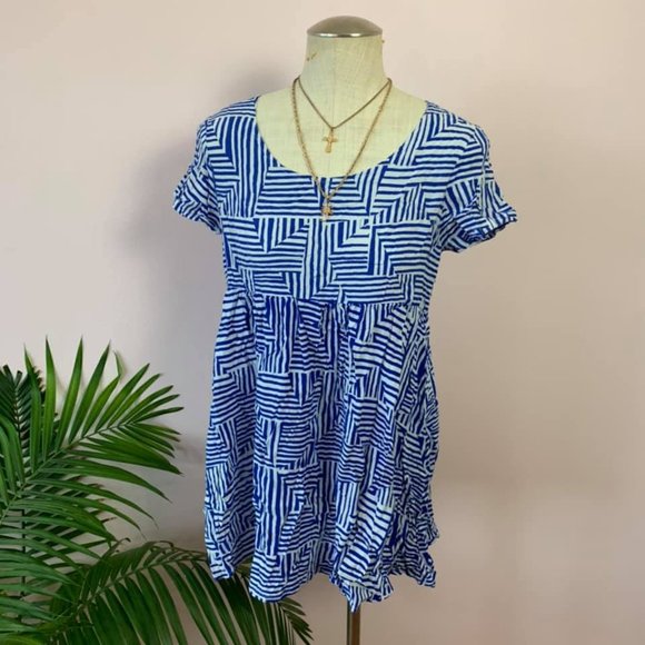 Blue Geometric American Apparel Smock Dress (XS/S) - Picture 8 of 10